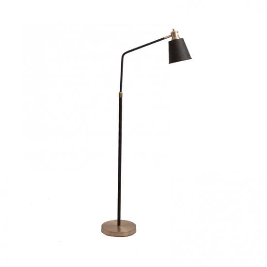 Comprar lámpara de pie tipo flexo con altura regulable en negro y oro de hierro con diseño original y estilo clásico