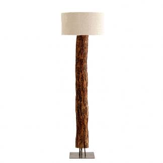 Comprar lámpara de pie tipo tronco con pantalla blanca