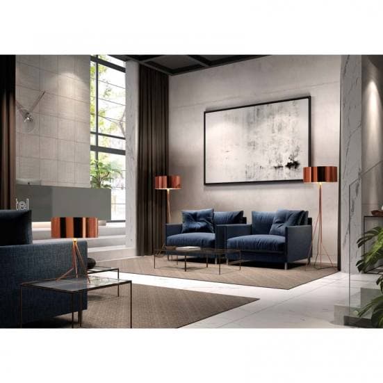Lampara de pie en color cobre diseno Diagonal Exo Novolux estilo contemporaneo (salon-living-room)