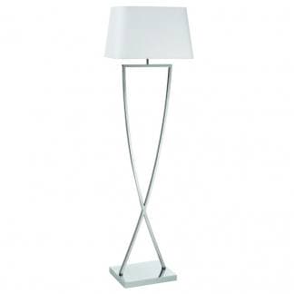 Lámpara con pie original IRIS de la marca Exo Lighting de Novolux con pantalla blanca diseño clásico