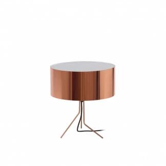 Lampara de mesa en color cobre diseno Diagonal Exo Novolux estilo contemporaneo