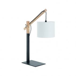 Lámpara de diseño nórdico en madera blanco y negro. Nombre Britta. Marca Exo Lighting Novolux.