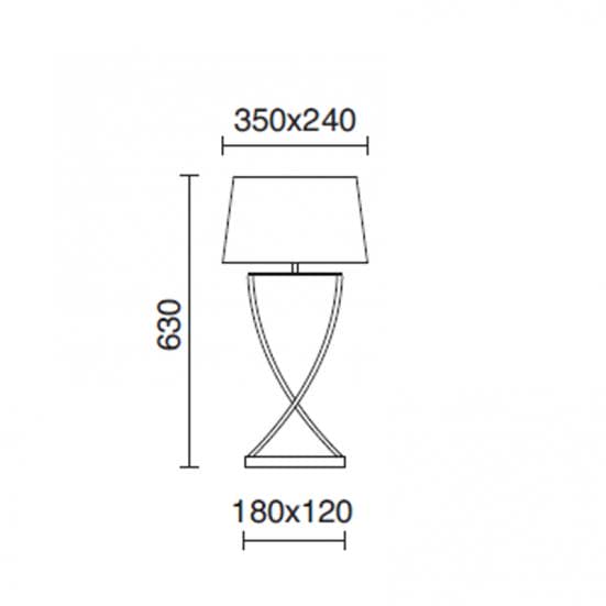 Medidas lampara de mesa original IRIS de la marca Exo Lighting de Novolux de diseno clasico
