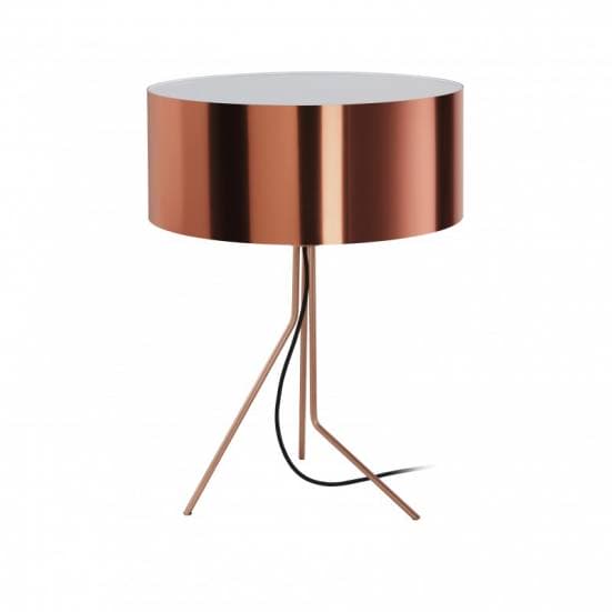 Lampara de mesa alta en color cobre diseno Diagonal Exo Novolux estilo contemporaneo