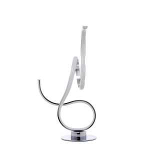 Lámpara de mesa moderna curva con tira led y metal cromado