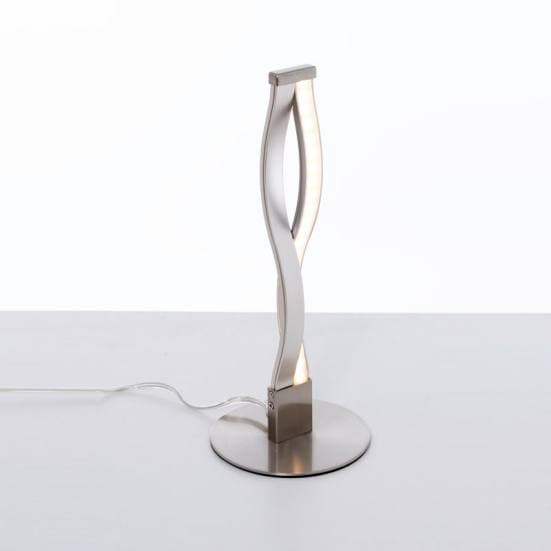 Lámpara de mesa moderna en metal mate y con tira led