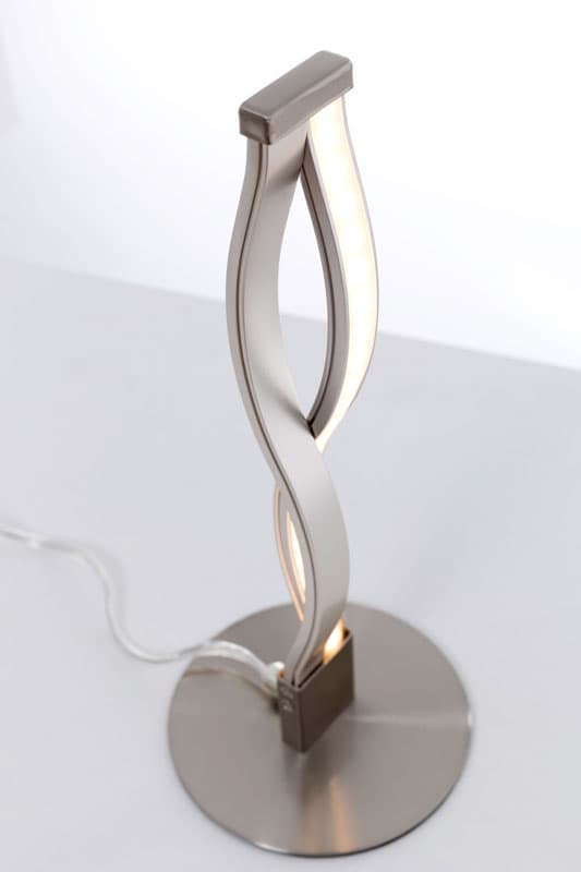 Lámpara de mesa moderna en metal mate y con tira led detalle