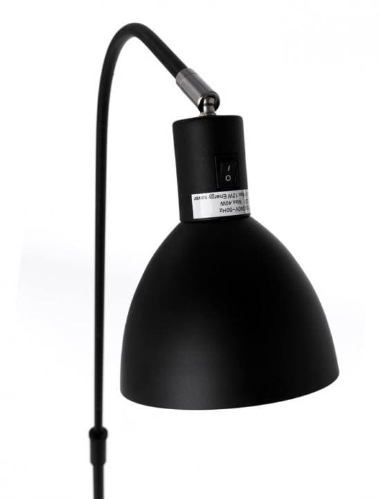 Lámpara de pie vintage con altura regulable y orientable en metal negro detalle