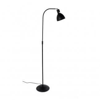Lámpara de pie vintage con altura regulable y orientable en metal negro