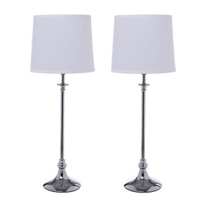 Lámpara de mesa alargada con base de metal