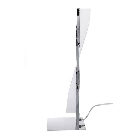 Lámpara de mesa elegante con tira led y metal cromado