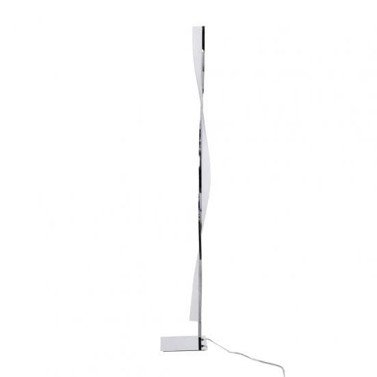 Lámpara de pie elegante con tira led y metal cromado