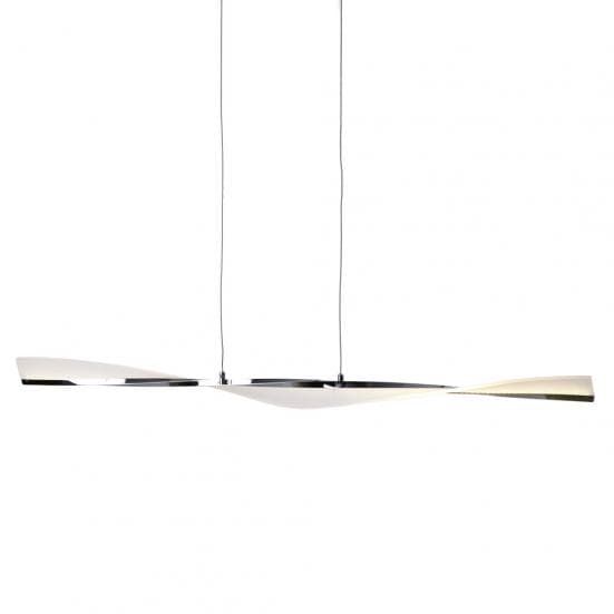 Lámpara de techo elegante con tira led y metal cromado