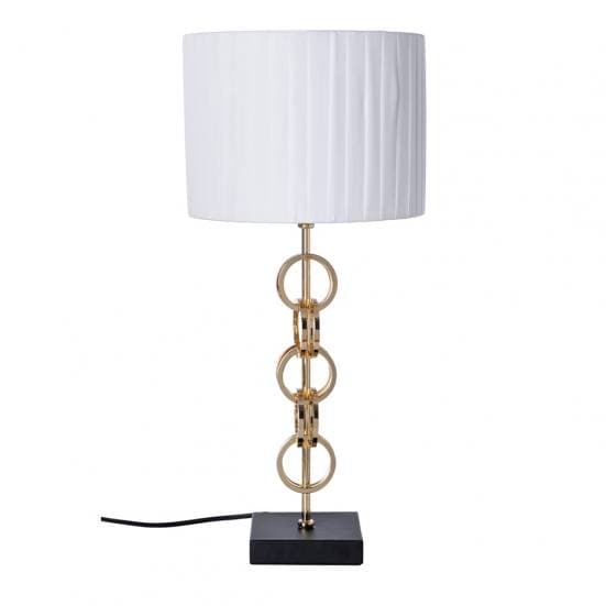 Lámpara de mesa elegante blanca, negra y dorada