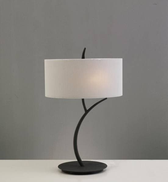Lámpara de mesa antracita con pantalla blanca eve mantra