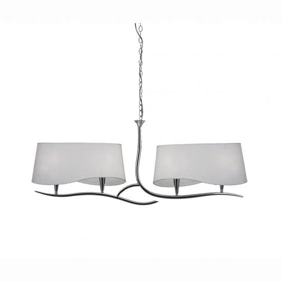 Lámpara de techo ninette cromo pantalla blanca mantra cuatro luces