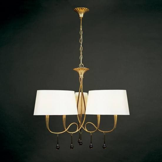 Lámpara de techo paola pintura dorada mantra seis luces