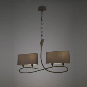 Lámpara de techo lua gris ceniza mantra cuatro luces