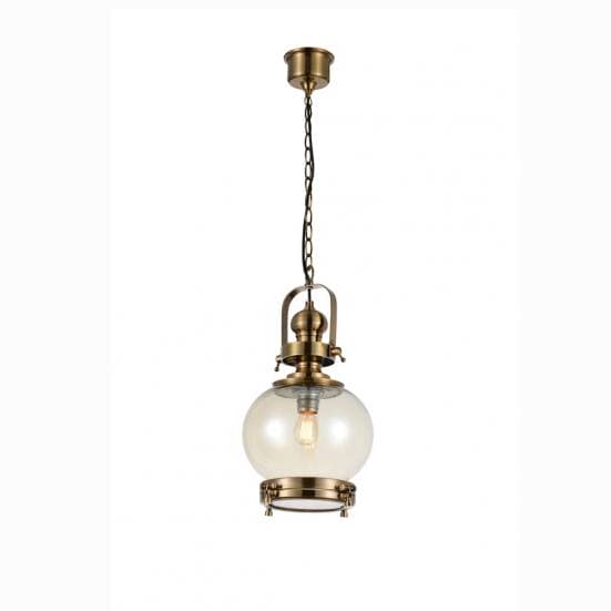 Lámpara de techo vintage bronce y cristal redonda Mantra 24cm