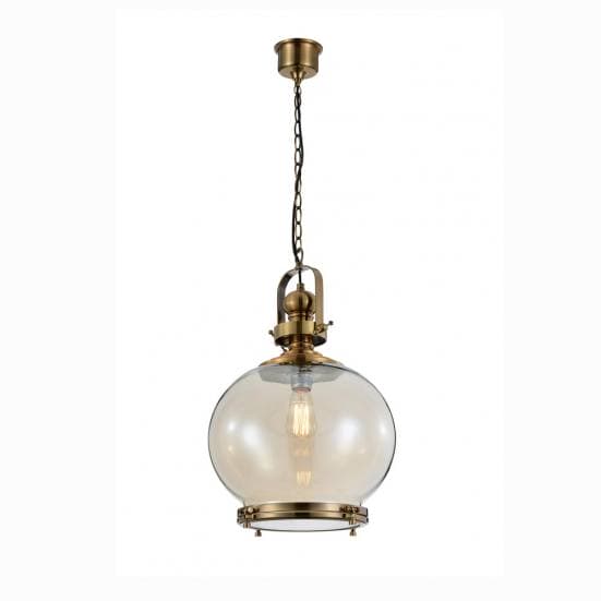 Lámpara de techo vintage bronce y cristal Mantra 33cm