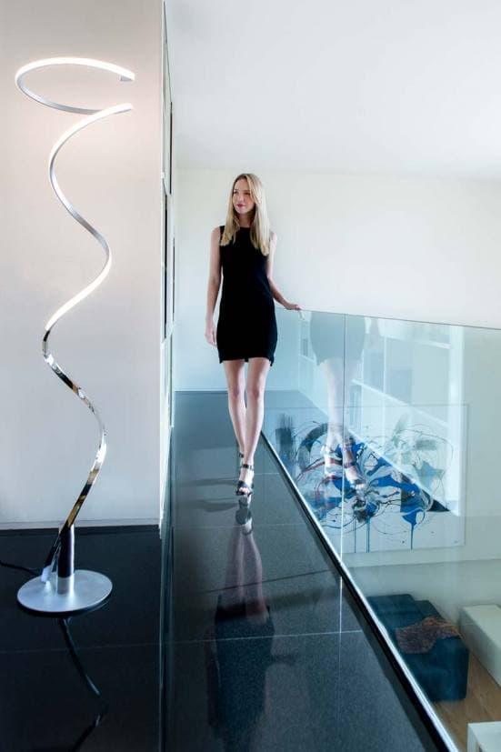 Lámpara de pie contemporánea cromo helix Mantra 3000k decoración