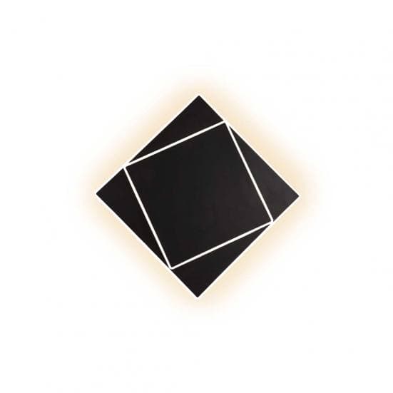 Aplique de pared negro cuadrado dakla Mantra 28cm