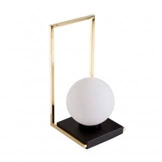 Lámpara de mesa dorada con bola blanca 9973