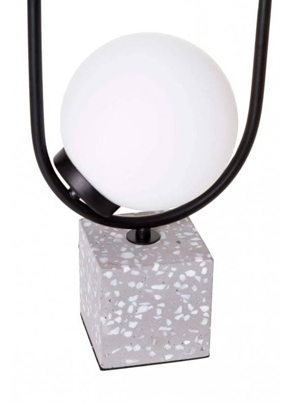 Lámpara de mesa negra dos bolas blancas