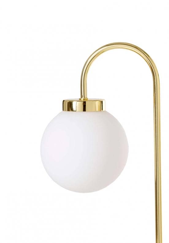 Lámpara de mesa dorada dos bolas blancas 4