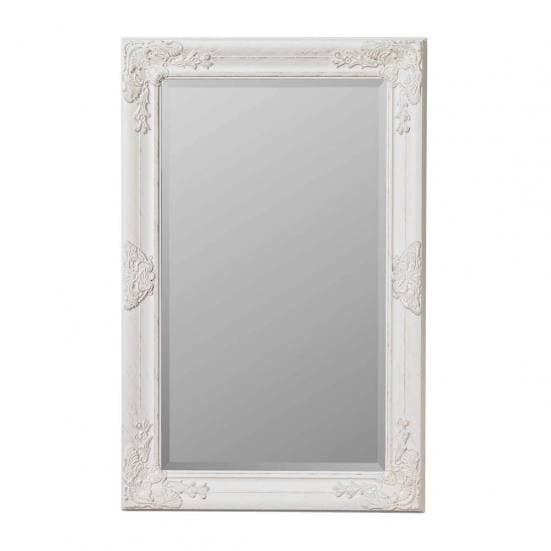 Espejo resina blanco decapado rectangular