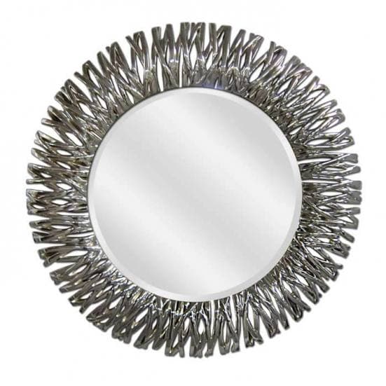 Espejo decorativo redondo plata brillo