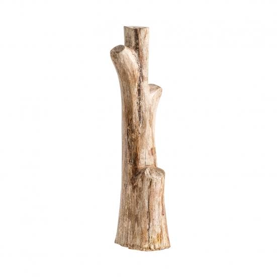 Figura tronco, en color natural envejecido, de estilo étnico. Fabricado en piedra.