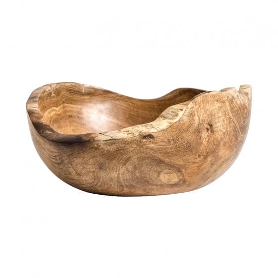 Bowl ikuah, en color natural, de estilo étnico. Fabricado en madera de teka.