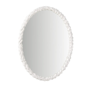 Espejo ovalado con marco color blanco