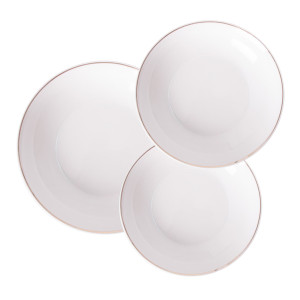 Vajilla j 18 Greg de estilo art deco fabricado en porcelana en color blanco en color oro.