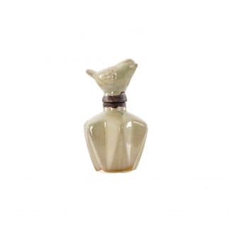 Botella de tocador elisa, en color crema, de estilo shabby chic. Fabricado en cerámica.
