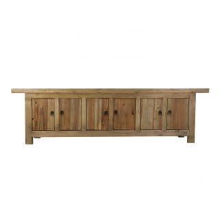 Mueble tv ansun, en color natural envejecido, de estilo oriental. Fabricado en madera de pino reciclado.