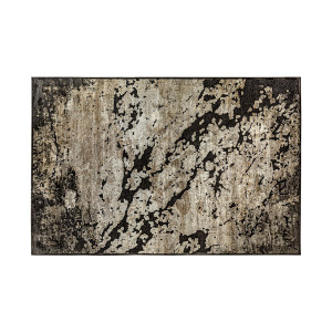 Alfombra Arleth de estilo colonial fabricado en chenilla en color negra combinado con viscosa y poliéster. Alfombra: 90% chenilla viscosa 10% poliéster backing: 33% poliéster 27% algodón 25% latex 15% viscosa .