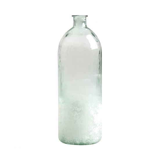 Botella christin, en color transparente envejecido, de estilo vintage. Fabricado en vidrio.