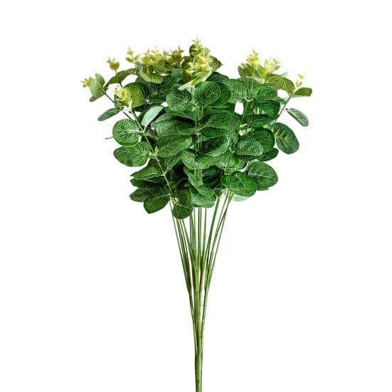 Planta, en color verde, de estilo clásico. Fabricado en plástico, combinado con poliéster.