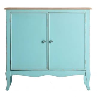Consola leiden, en color azul, de estilo vintage. Fabricado en madera de abeto, combinado con madera dm.