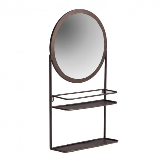 Espejo reken, en color negro, de estilo industrial. Fabricado en hierro, combinado con espejo.