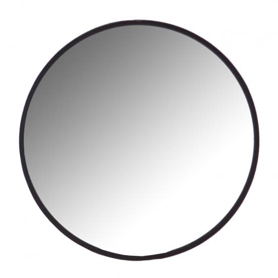 Espejo oval geokel, en color negro, de estilo industrial. Fabricado en hierro, combinado con espejo.
