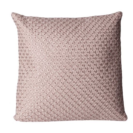 Cojín cuadrado sulea, en color rosa palo, de estilo shabby chic. Fabricado en algodón, combinado con lino. 55% lino + 45% algodón.