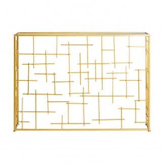 Consola rectangular lucerna, en color oro