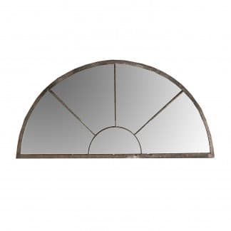 Espejo semicircular kairel, en color gris envejecido, de estilo provenzal. Fabricado en hierro, combinado con espejo. Compatible con: 26711,26712.