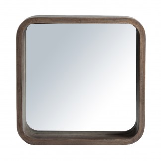 Espejo kalva, en color natural, de estilo contemporáneo. Fabricado en espejo, combinado con resina.