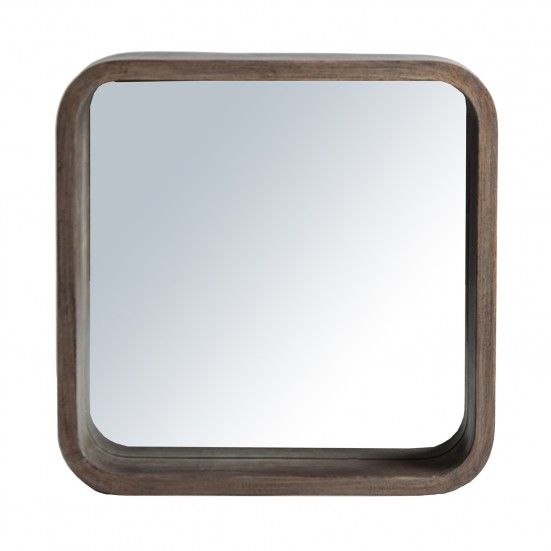 Espejo kalva, en color natural, de estilo contemporáneo. Fabricado en espejo, combinado con resina.
