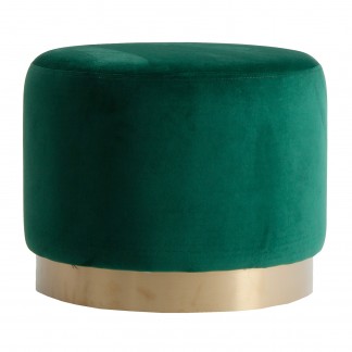 Reposapiés wil, en color verde, de estilo shabby chic. Fabricado en terciopelo, combinado con madera dm.