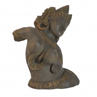 Escultura balinesa, en color natural envejecido, de estilo oriental. Fabricado en piedra.